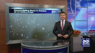 How common is accumulating snow in October?