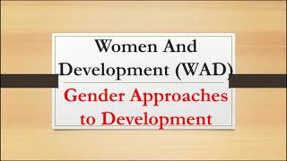 Women and Development |WAD| Gender Studies Part 26