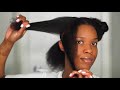 how to sleek low ponytail w weave on 4b 4c natural hair