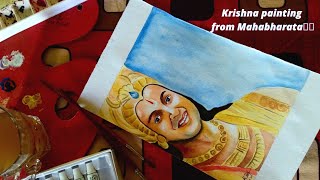 Lord Krishna Watercolor Painting from Mahabharat by Shristi raj