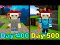 I Survived 500 Days in Bedwars As A Girl!