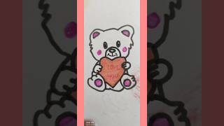 Happy valentine's day 💘 | valentine's day special teddy drawing #shorts #drawing