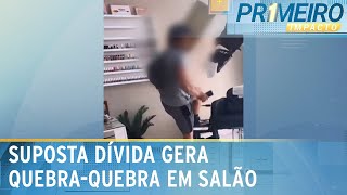 Personal trainer destrói salão após suposta dívida de ex-aluna | Primeiro Impacto (12/08/24)