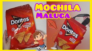 COMO FAZER MOCHILA MALUCA COM SAQUINHO DE SALGADINHO DORITOS