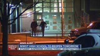 Niwot High School student suspended; threat probe continues