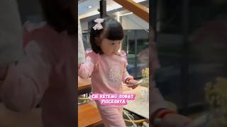 Ameena jadi malu-malu udah lama gak ketemu sama onty Aal