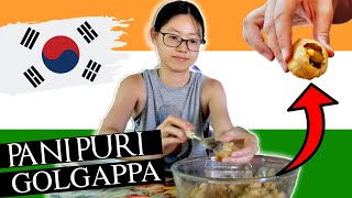 Korean Try PANI PURI पानी पूरी (Indian Street Food) + #Reaction