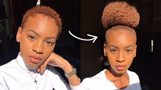 SLICK HIGH BUN ON SUPER SHORT TWA