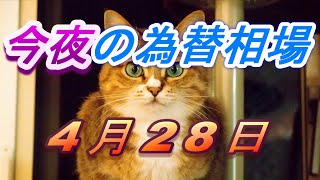 【FX】今夜のドル、円、ユーロ、ポンド、豪ドルの為替相場の予想をチャートから解説。4月28日