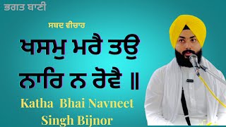 ਸਬਦ ਵੀਚਾਰ - ਖਸਮੁ ਮਰੈ ਤਉ ਨਾਰਿ ਨ ਰੋਵੈ ॥ katha Bhai Navneet Singh Bijnor, ਭਾਈ ਨਵਨੀਤ ਸਿੰਘ ਬਿਜਨੋਰ