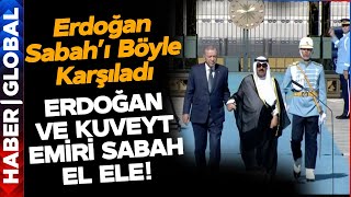 Erdoğan Kuveyt Emiri Sabah'ı Böyle Karşıladı! El Ele Yürüdüler