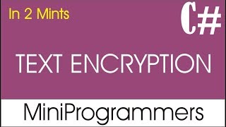 Text Encryption & Decryption in c#