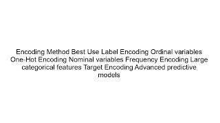 Encoding Categorical Variables Explained | Machine Learning Data Preprocessing