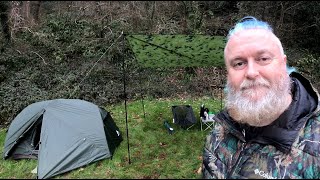 My first somerset camp with tent, shelter and cold muddy conditions but the views made up for it