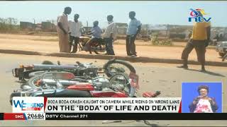 Boda boda crash caught on camera while riding on the wrong lane