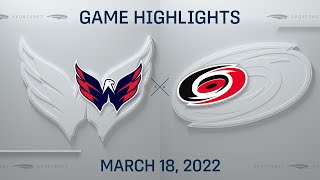 NHL Highlights | Capitals vs. Hurricanes - Mar. 18, 2022