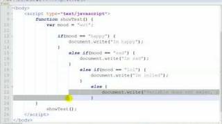 JavaScript Tutorial - 9 - If, Else If, Else Statement