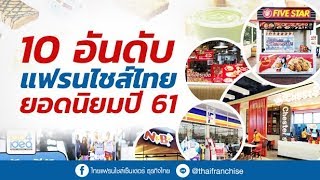 เปิดโผ! 10 อันดับแฟรนไชส์ ที่คนไทยนิยมซื้อไปลงทุน ปี 61