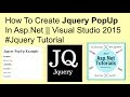 How to create jquery popup in asp.net || visual studio 2015 #jquery tutorials