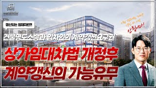 (계약갱신 가능유무)상가임대차법 개정후 계약갱신의 가능유무. 건물명도소송과 임차인의 계약갱신요구권