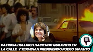 Bullrich haciendo bardo en protesta y terminan quemando autos