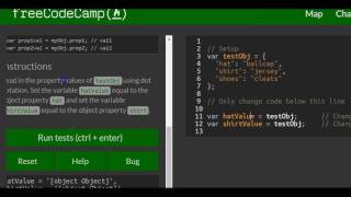 Accessing Objects Properties with the Dot Operator, freeCodeCamp Basic Javascript