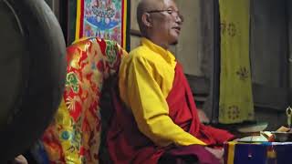 Ritual by Buddhist monks in Bhutan