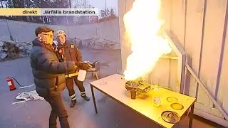 Brandfarliga tider - Nyhetsmorgon lär sig släcka bränder - Nyhetsmorgon (TV4)