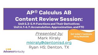 AP Calculus AB Content Review Session #3