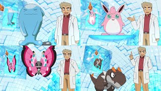 Vivillon  - Wobbuffet -  Tyrunt -  Wigglytuff attacks Professor Oak - Professor Oak Funny Moments XY