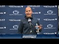 penn state head coach james franklin has short tense exchange with media