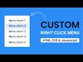 Custom Right Click Context Menu | HTML, CSS & Javascript