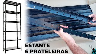 ESTANTE DE AÇO COM 6 PRATELEIRAS PARA DISPENSA, LIVROS, COZINHA, ETC...