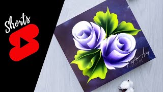 Painting Purple Flower Rose 🌹 || Acrylic Painting Flowers #shorts #viral
