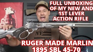 NEW Unboxing Ruger made Marlin SBL 1895 45-70 Lever Action Rifle Full video Jurassic Park T Rex Gun