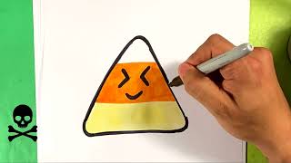 EASY How to Draw CANDY CORN