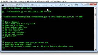Win 7 Torshammer py DDOS Attack Tutorial