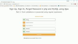 Form validation in JavaScript using regular expression part1