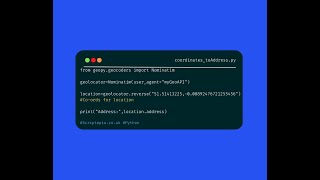 Python Geopy - Get address using latitude and longitude