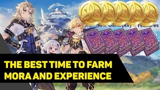 What is the best time to farm mora and exp
