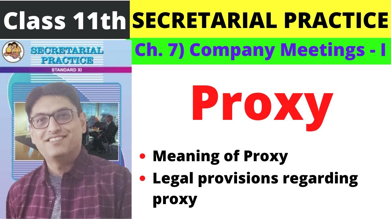 Proxy In Company Law - YouTube