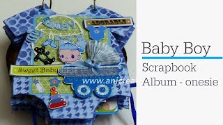 Baby Boy Scrapbook Photo Album - Onesie design