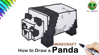 儿童简笔画游戏我的世界-熊猫🐼How to Draw A Minecraft Panda!Easy Drawings for kids【西瓜宝宝学画画学英语】简笔画教程