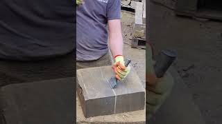 Satisfying Stone Splitting Asmr #stone #satisfyingvideo #asmr #handtools #theyorkshirestonedresser