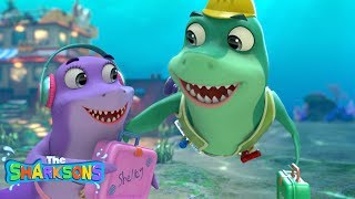 Fishes On The Reef SHARKSONS | Nursery Rhymes & Kids Songs! | ABCs and 123s | The Sharksons