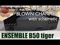 Solen / Ensemble B50 Tiger Amplifier Repair. One channel completely rebuilt, and schematic.