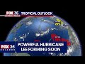 Tropical system forecast to become powerful Hurricane Lee this week