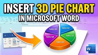 How to insert a 3d pie chart in word || BACK-SPACE