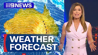 Australia Weather Update: Rain expected in east-coast capital cities | 9 News Australia