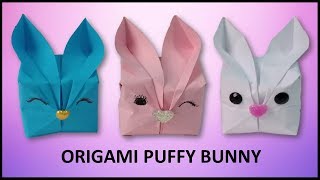How to make Easter origami puffy bunnies, easy paper craft - craftUP